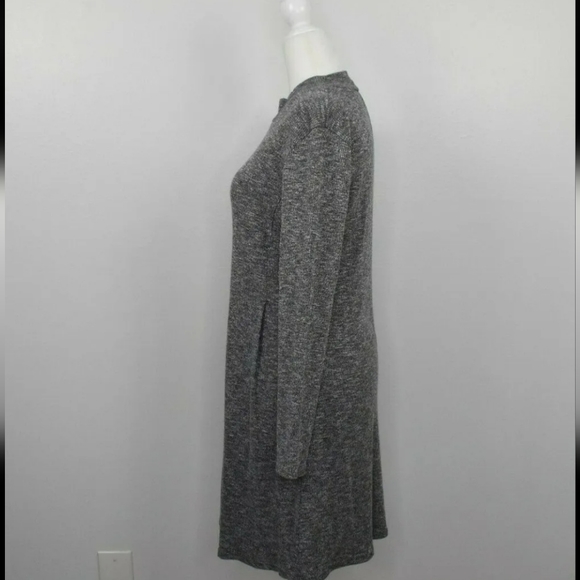 Madewell City Block Mock Neck Long Sleeve Marled Knit Dress Grey F6711 - Picture 7 of 11